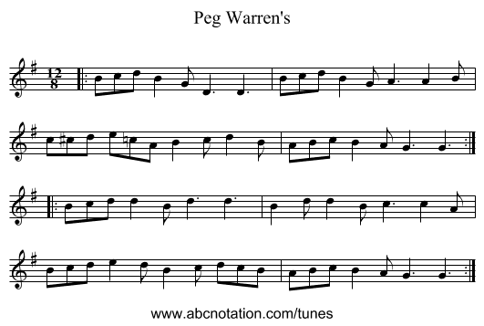 Peg Warren's - staff notation