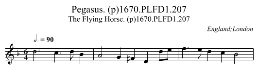 Pegasus. (p)1670.PLFD1.207 - staff notation