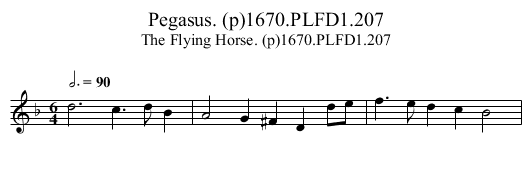 Pegasus. (p)1670.PLFD1.207 - staff notation