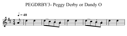 PEGDRBY3- Peggy Derby or Dandy O - staff notation