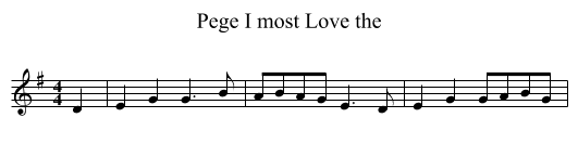 Pege I most Love the - staff notation