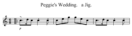 Peggie's Wedding.   a Jig. - staff notation