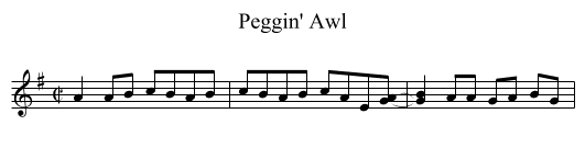 Peggin' Awl - staff notation