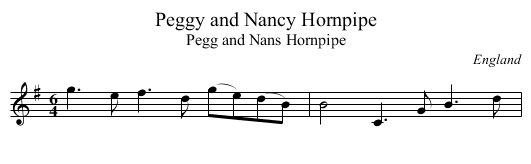Peggy and Nancy Hornpipe - staff notation