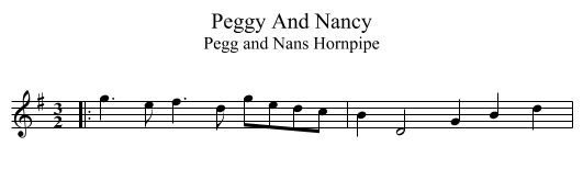 Peggy And Nancy - staff notation