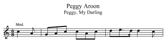 Peggy Aroon - staff notation