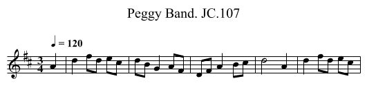 Peggy Band. JC.107 - staff notation