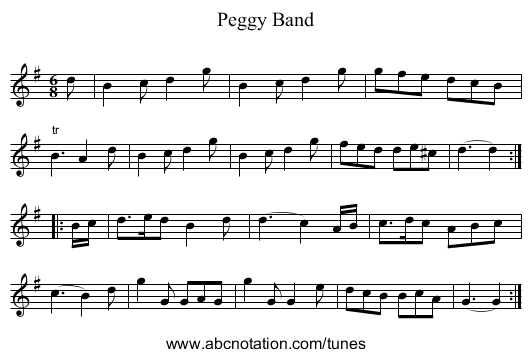 Peggy Band - staff notation