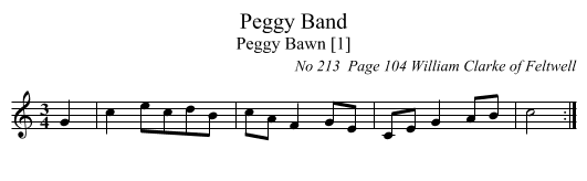 Peggy Band - staff notation