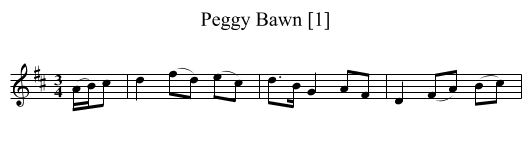Peggy Bawn [1] - staff notation