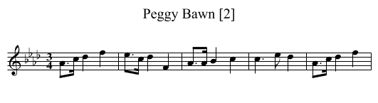 Peggy Bawn [2] - staff notation