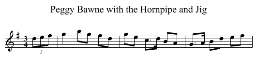 Peggy Bawne with the Hornpipe and Jig - staff notation