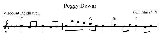 Peggy Dewar - staff notation