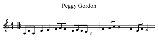 Peggy Gordon - staff notation