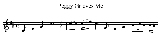 Peggy Grieves Me - staff notation