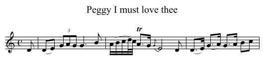 Peggy I must love thee - staff notation