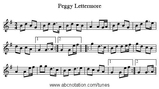 Peggy Lettermore - staff notation