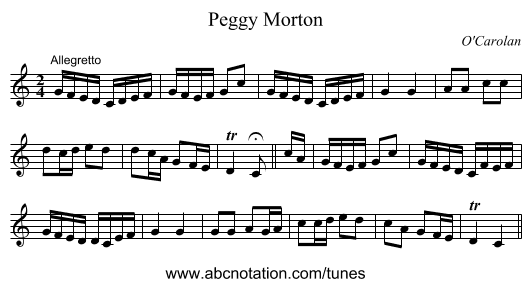 Peggy Morton - staff notation