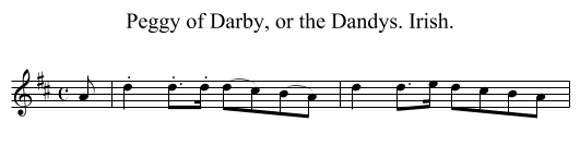 Peggy of Darby, or the Dandys. Irish. - staff notation