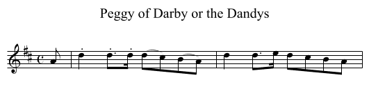 Peggy of Darby or the Dandys - staff notation