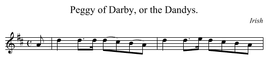Peggy of Darby, or the Dandys. - staff notation