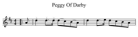 Peggy Of Darby - staff notation