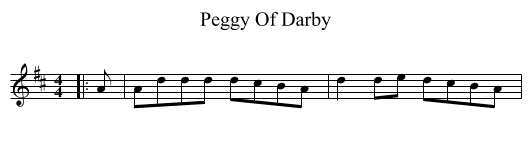 Peggy Of Darby - staff notation
