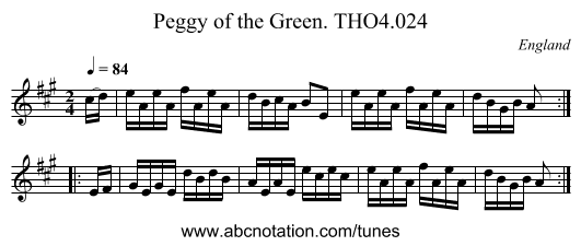 Peggy of the Green. THO4.024 - staff notation