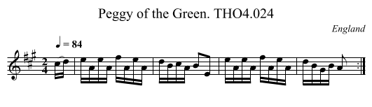 Peggy of the Green. THO4.024 - staff notation