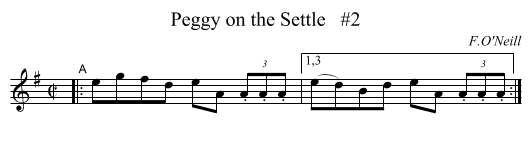 Peggy on the Settle   #2 - staff notation