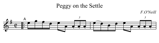 Peggy on the Settle - staff notation