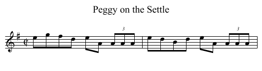 Peggy on the Settle - staff notation