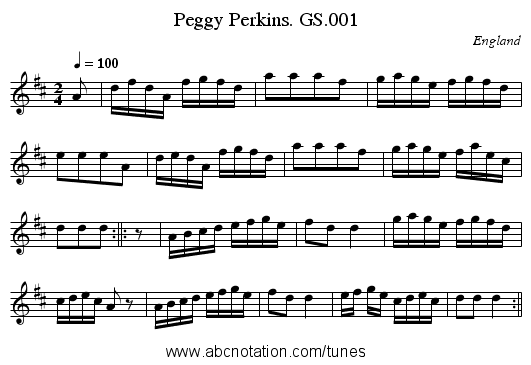 Peggy Perkins. GS.001 - staff notation