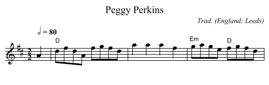 Peggy Perkins - staff notation