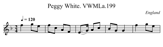 Peggy White. VWMLa.199 - staff notation