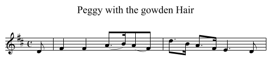 Peggy with the gowden Hair - staff notation