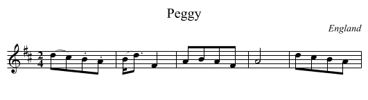 Peggy - staff notation
