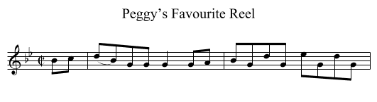 Peggy’s Favourite Reel - staff notation