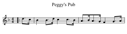 Peggy's Pub - staff notation