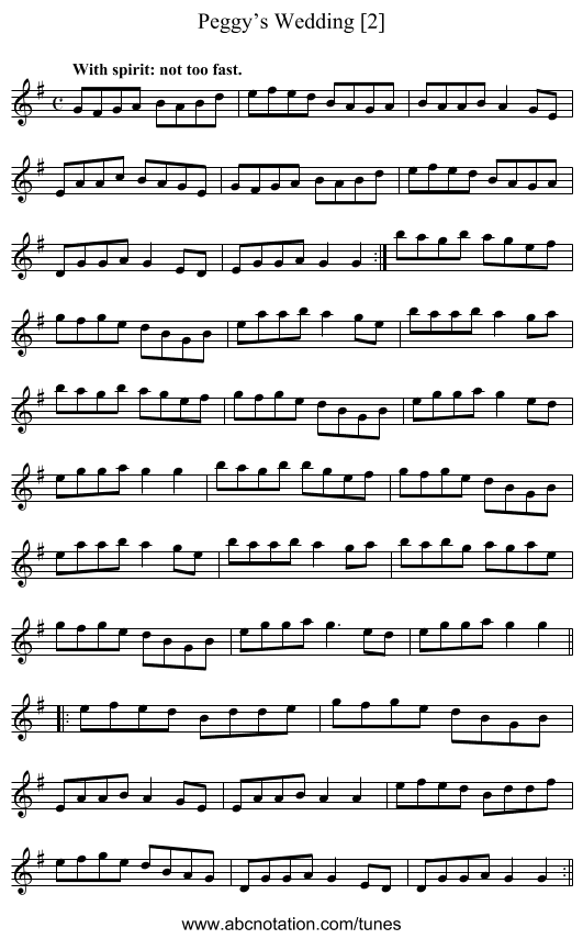 Peggy’s Wedding [2] - staff notation