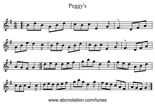 Peggy's - staff notation