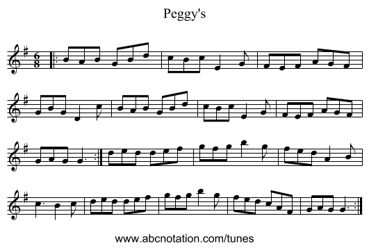 Peggy's - staff notation