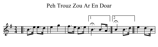 Peh Trouz Zou Ar En Doar - staff notation