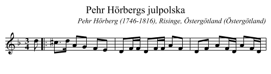 Pehr H&ouml;rbergs julpolska - staff notation