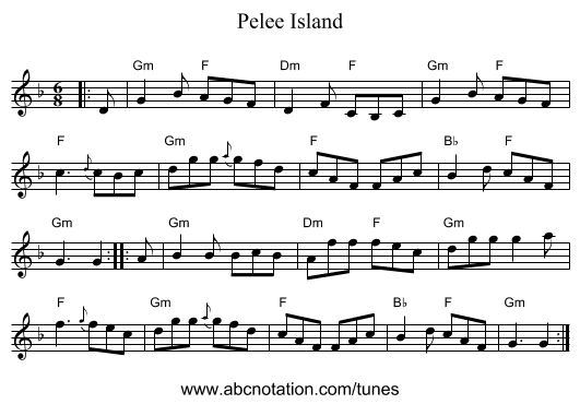 Pelee Island - staff notation
