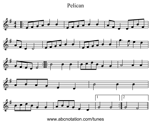 Pelican - staff notation