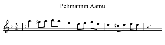 Pelimannin Aamu - staff notation