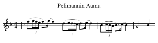 Pelimannin Aamu - staff notation