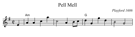 Pell Mell - staff notation
