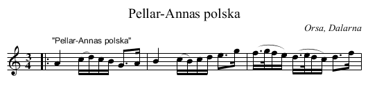 Pellar-Annas polska - staff notation